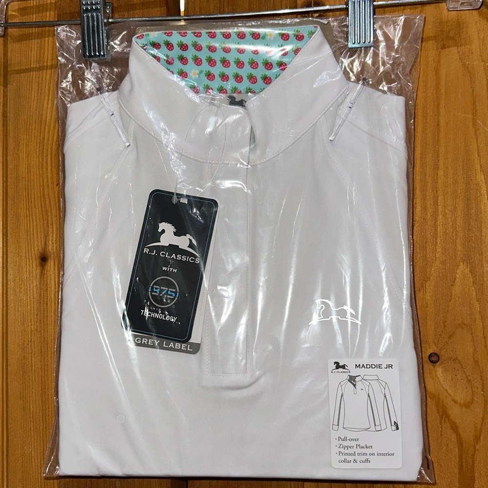 New Equestrian RJ Classics Maddie Jr Girls Show Shirt - size 8-10